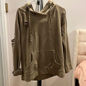 Brown hooded sweatshirt